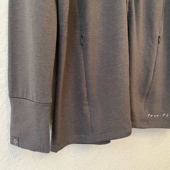 Free Fly Jacket Womens L Bamboo Performance Full Zip Active Pockets Stretch Gray - Picture 6 of 14
